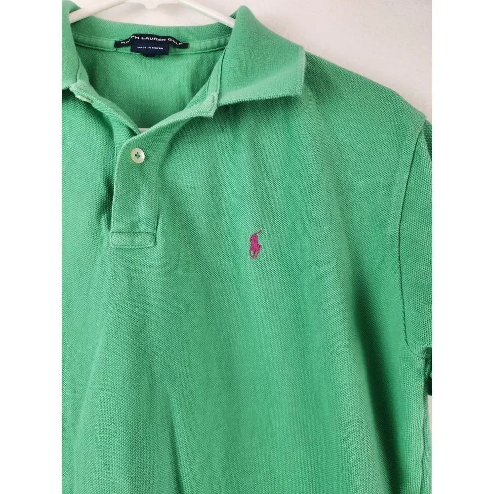 Ralph Lauren Golf Polo Shirt Short Sleeve Green Size Medium Men